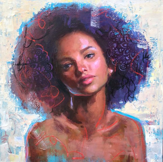 beautiful black woman painting