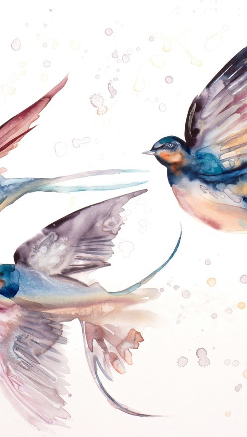 Swallows in Flight No. 48 by Elizabeth Becker