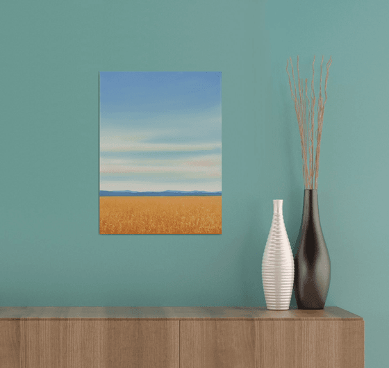 Glowing Field - Blue Sky Landscape