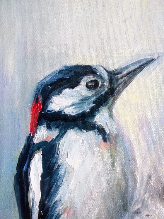 Bird Painting  Woodpecker on a tree Realistic birds Wildlife