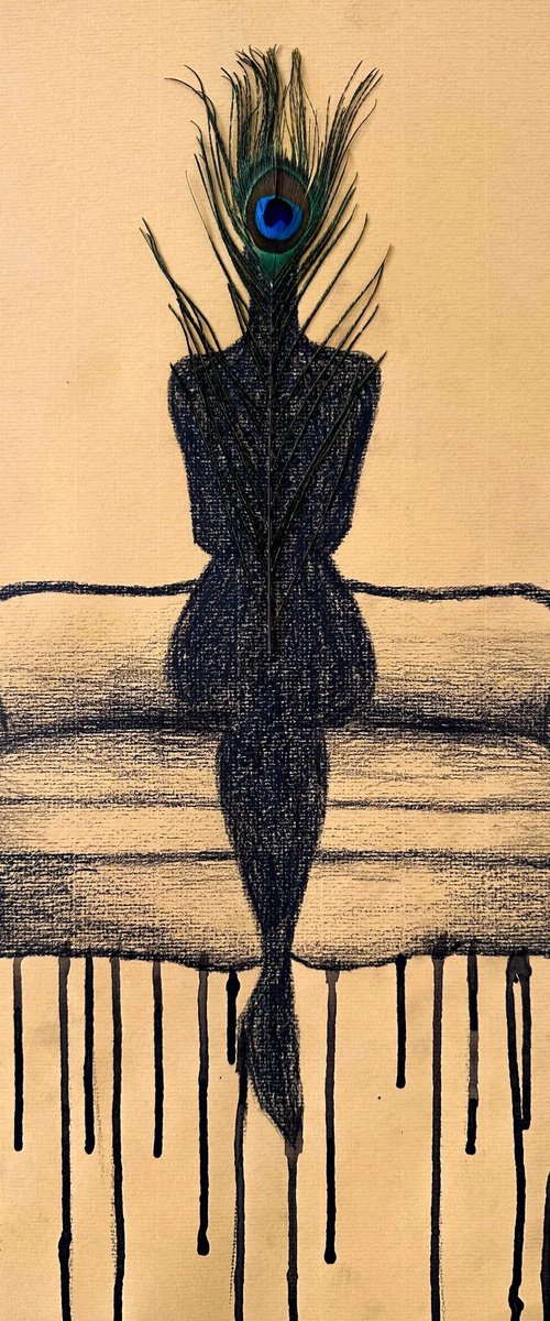 The Lady Behind a Peacock Feather by Kristina Mallen