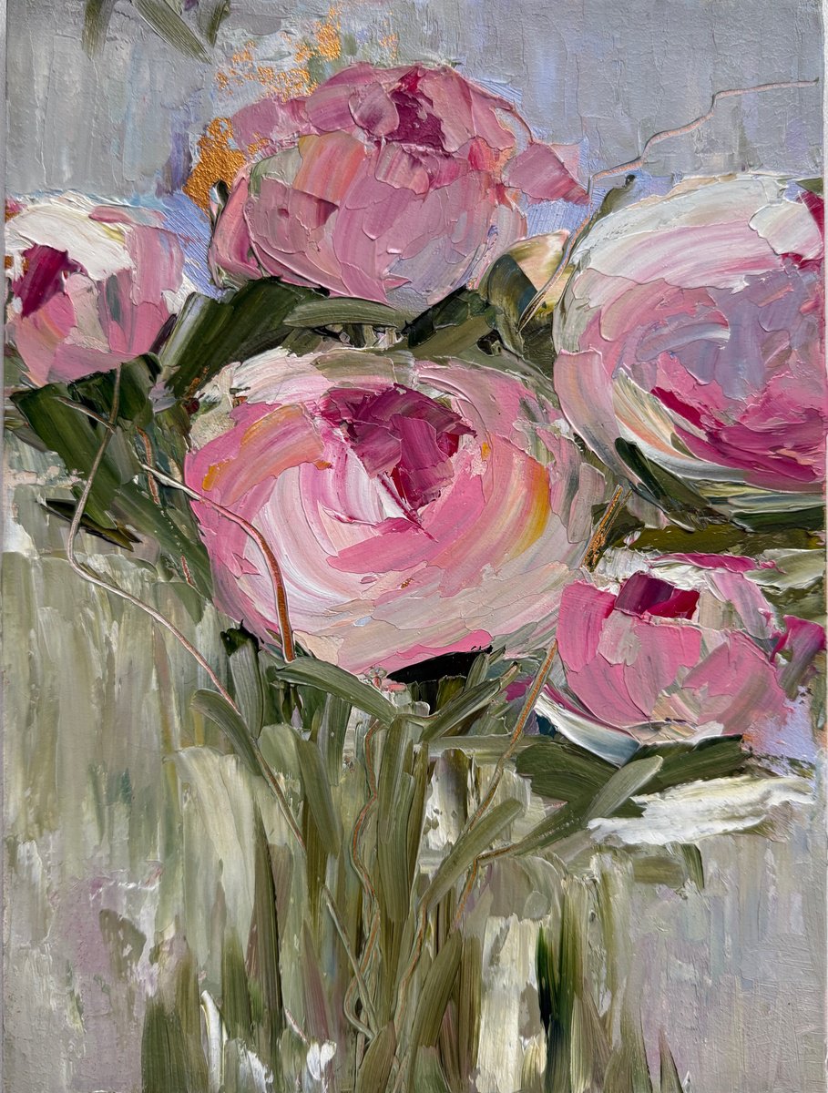 Morning Peonies By Anna Lyashenko, 7 X 9, Artwork For Sale On Artfinder