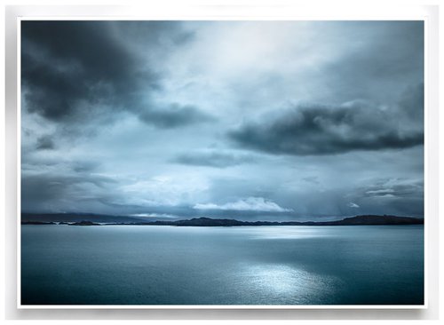 Skye Silver  -  Classic Blue and white cloudscape on canvas by Lynne Douglas