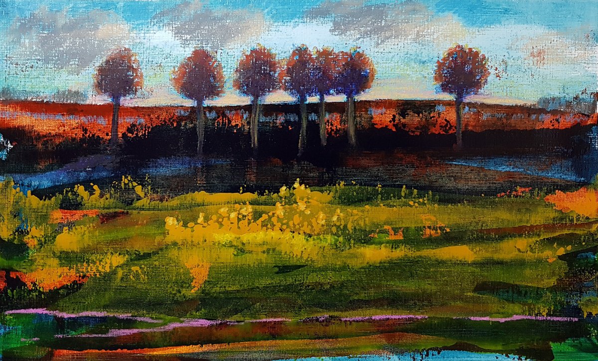 Impressionistic Painting , Feeling Of Autumn By Fabienne Monestier, 18 X 11, Artwork For Sale On Artfinder