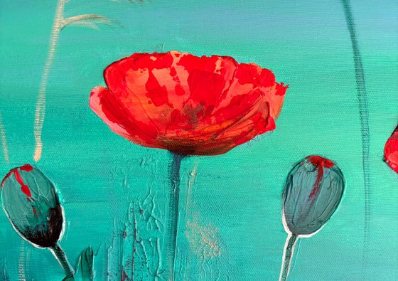 "Poppies by the sea"