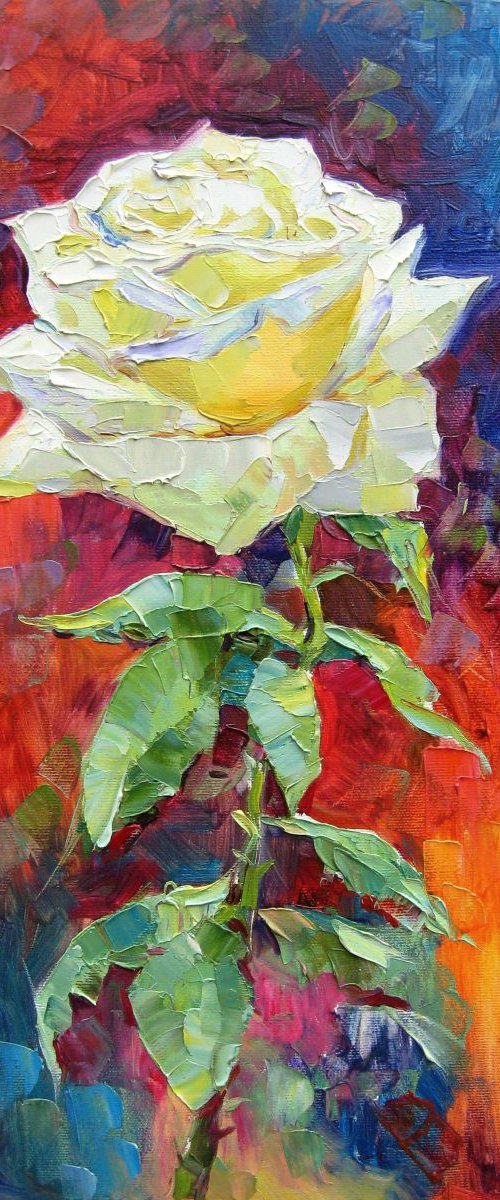 Rose on an abstract background by Vladimir Lutsevich
