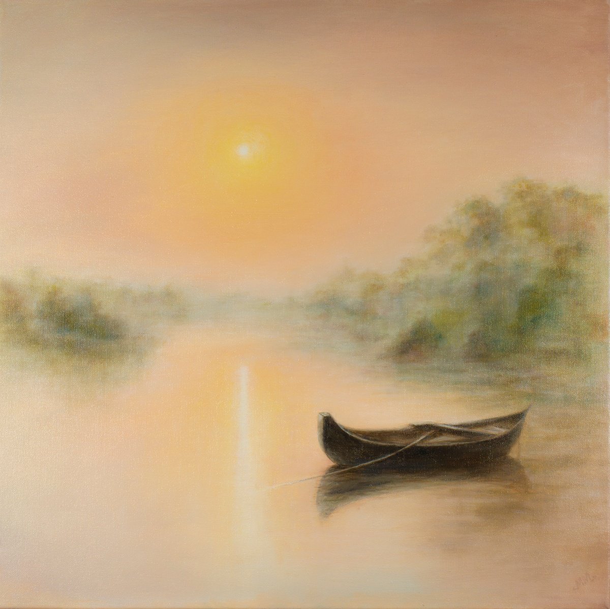 Calm And Reflection By Mila Moroko, 24 X 24, Artwork For Sale On Artfinder