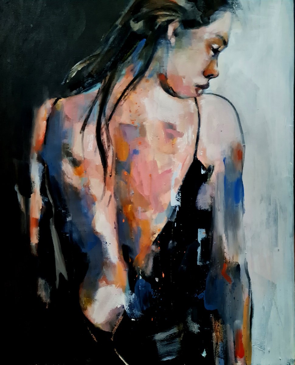 Expressive Oil Painting , Female Back Study 5-22-24 By Thomas Donaldson, 16 X 20, Artwork For Sale On Artfinder