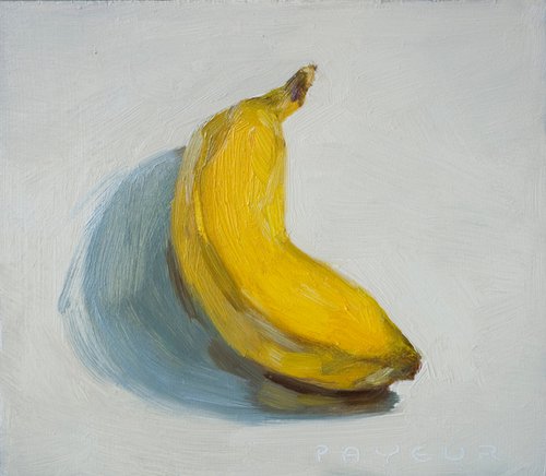 still life of fresh banana on a white background by Olivier Payeur