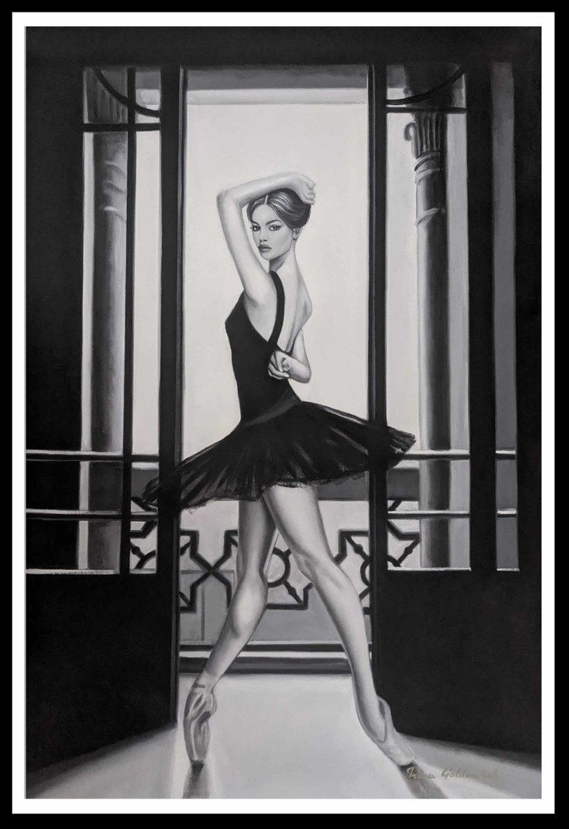 Impressionistic Portrait Oil Painting By Irinagoldenfish, 31 X 47, Watch Out , Its The Modern !, Original Artwork