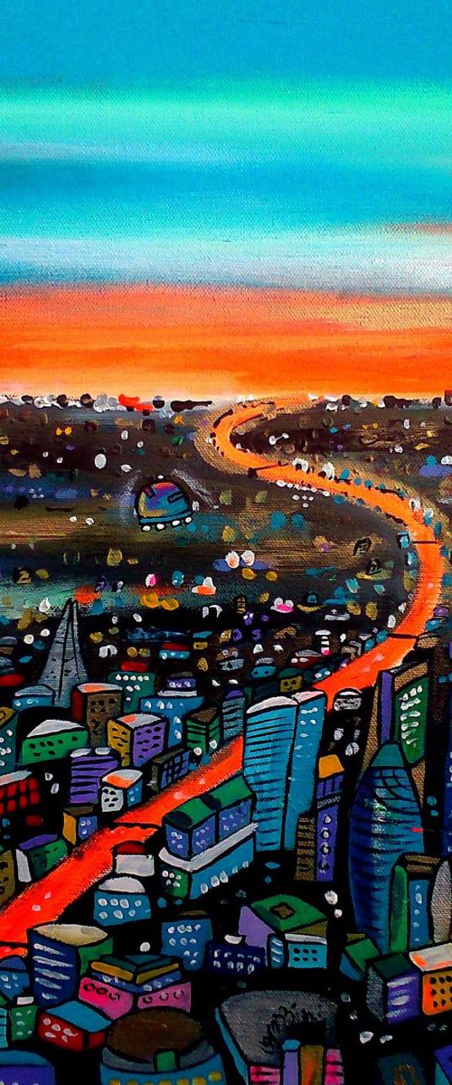 Orange River of London 50x50 cm by Maria Luisa  Azzini