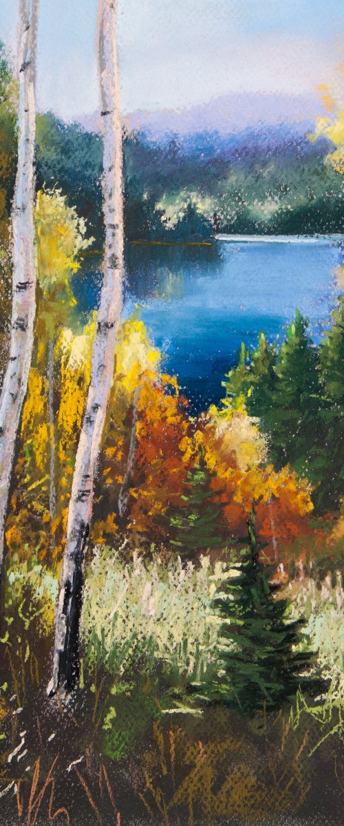 Autumn forest. Fall landscape. Pastel Art. by Tetiana Vysochynska