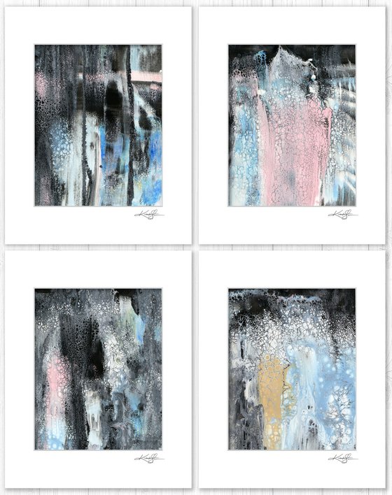 Song Of The Journey Collection 8 - 4 Abstract Paintings in mats by Kathy Morton Stanion
