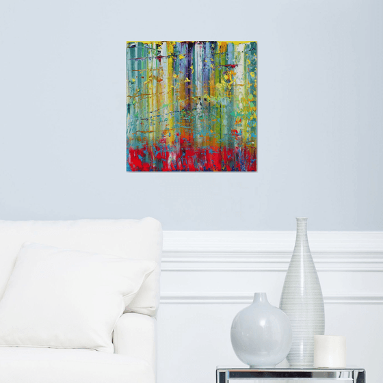 50x50 cm | 19,5x19,5″ Abstract Landscape Painting Original oil painting Canvas art