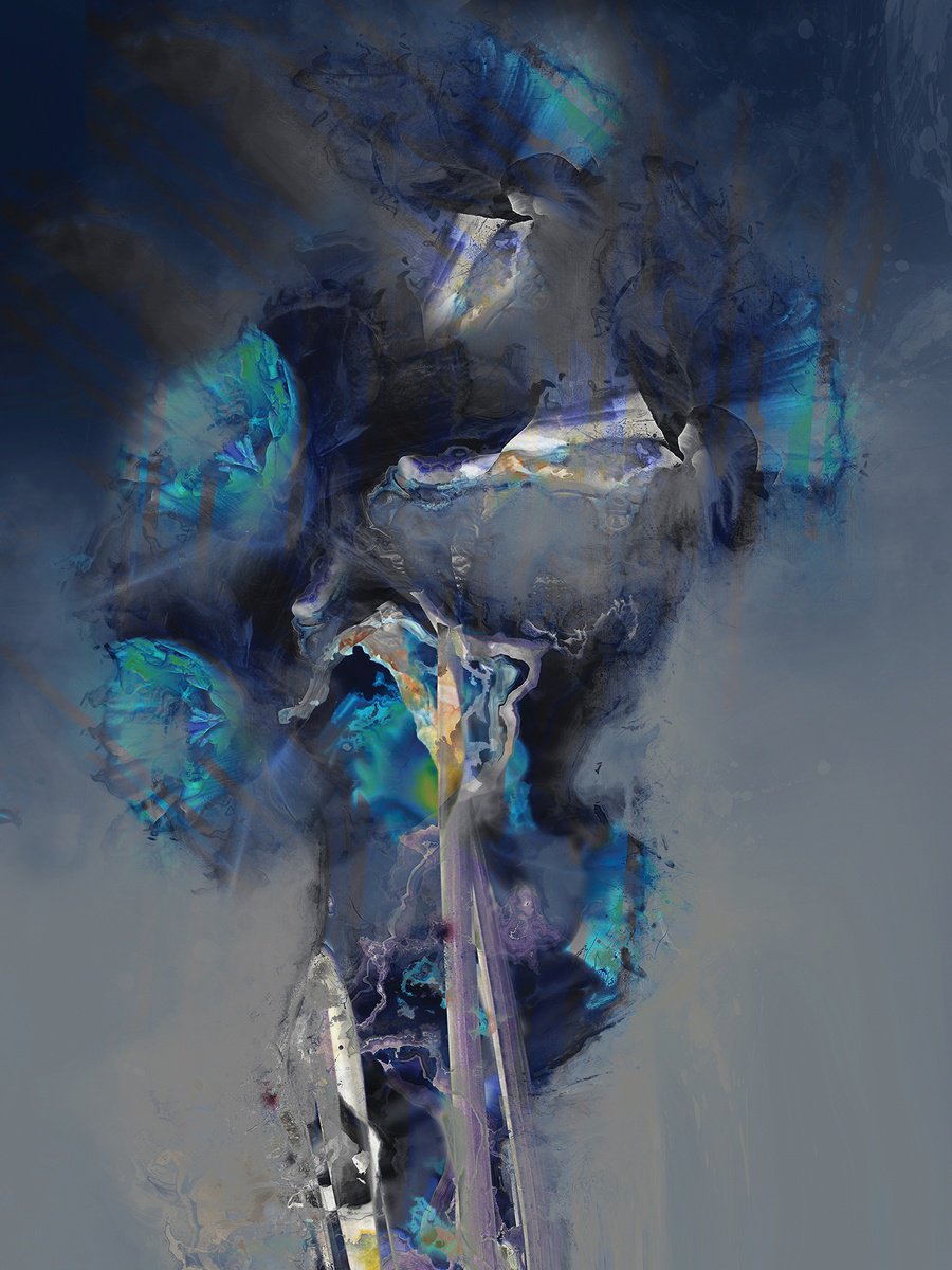 Abstract Botanical Print By Javier Diaz, 60 X 79, Secretos 2, Original Artwork