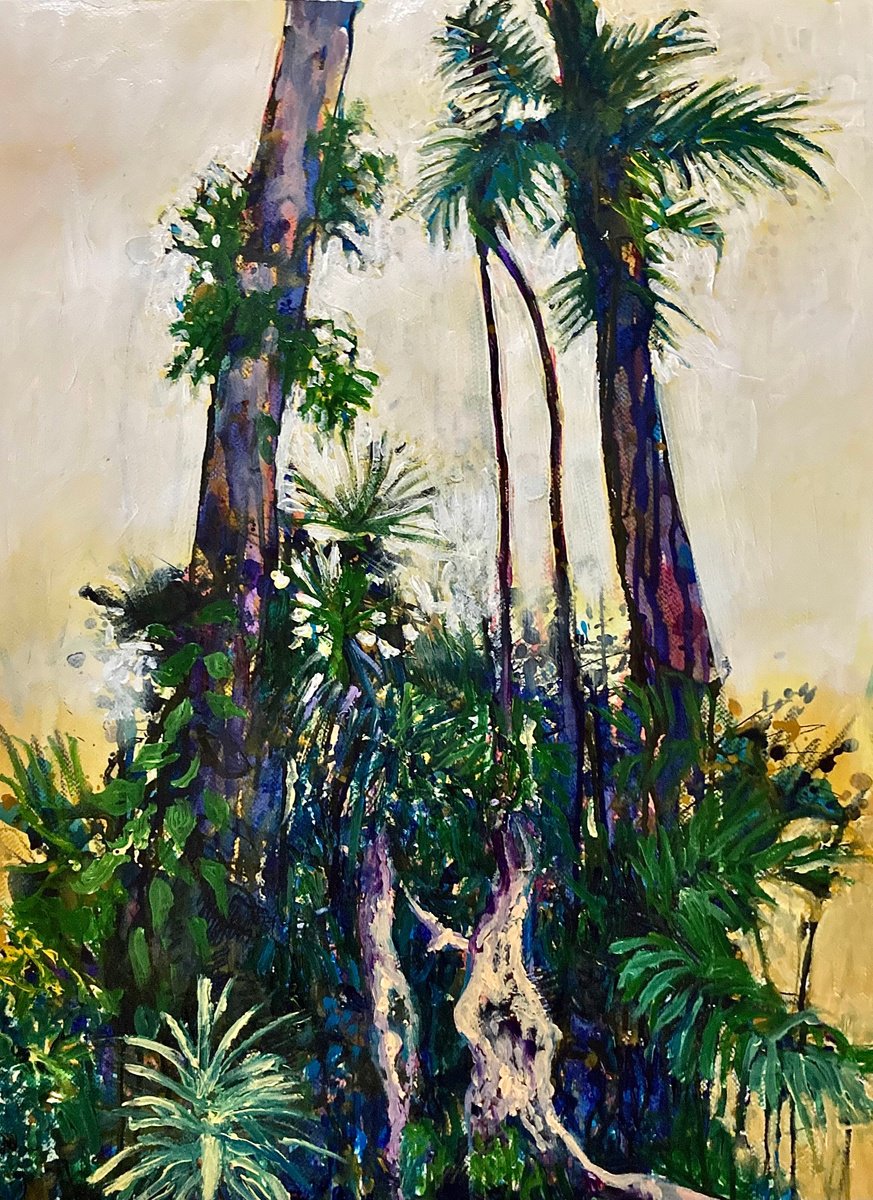 Impressionistic Botanical Acrylic Painting By John Cottee, 22 X 30, So It Grows, Original Artwork