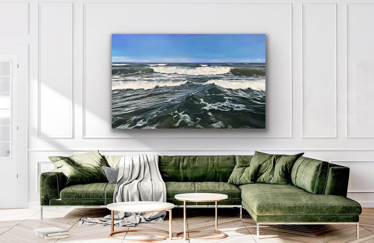 Photorealistic Oil Painting , Endless Seas By Aflatun Israilov, 83 X 51, Artwork For Sale On Artfinder