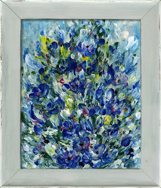 Flowering - Framed Floral Painting by Kathy Morton Stanion
