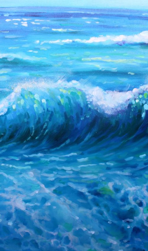 ocean art, original painting of the ocean "Waves" by Lena Navarro