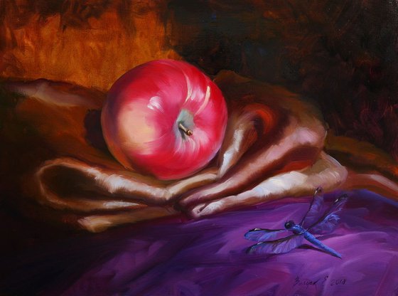 "Apple and dragonfly"