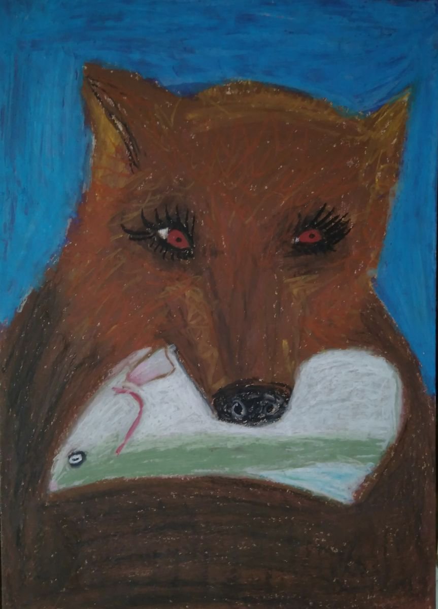 Bear with salmon by Ann Zhuleva