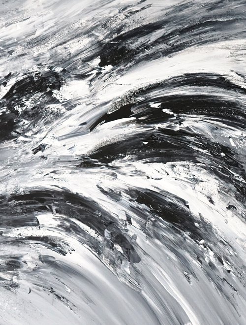 Black And White Waves C 1 by Peter Nottrott