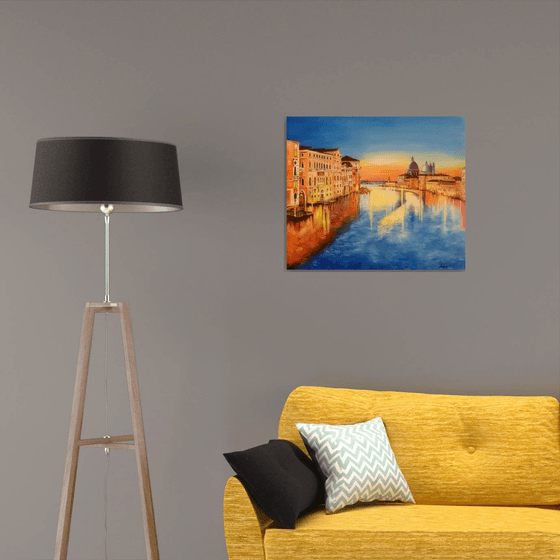 Venice-landscape- sunset -original  painting
