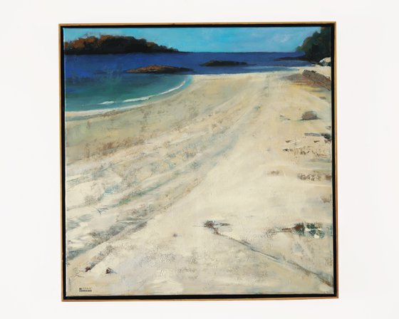 Sunny Shallows Sand 30x30 inch 76x76cm by Bo Kravchenko