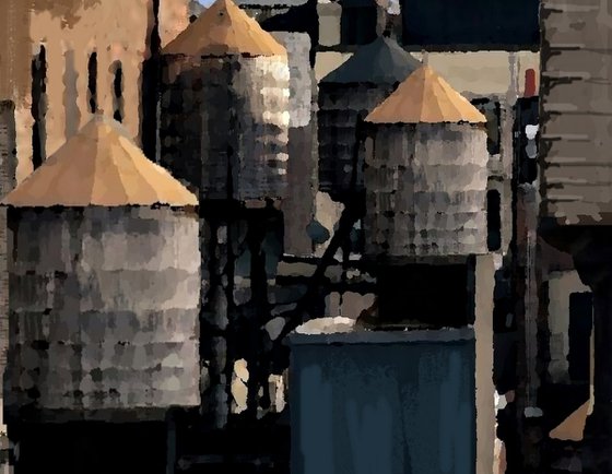 NEW YORK WATER TANKS   31"X43"