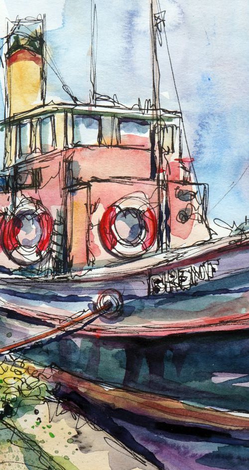 Maldon - tug boat by Julia  Rigby