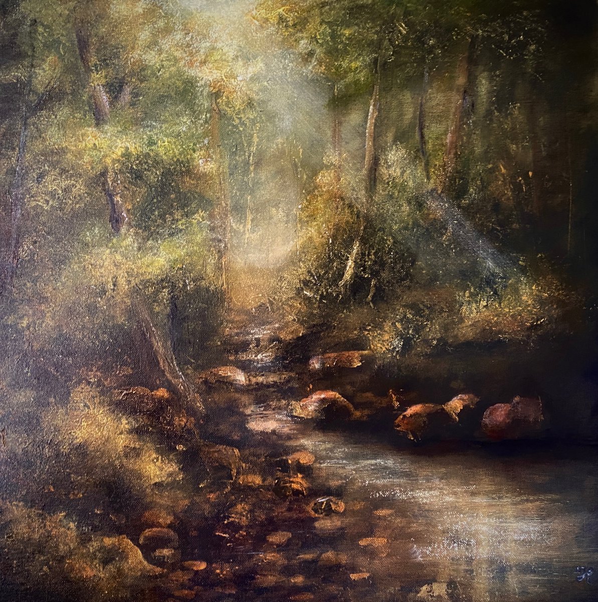 Forest interior - The pond by Heidi Irene Kainulainen