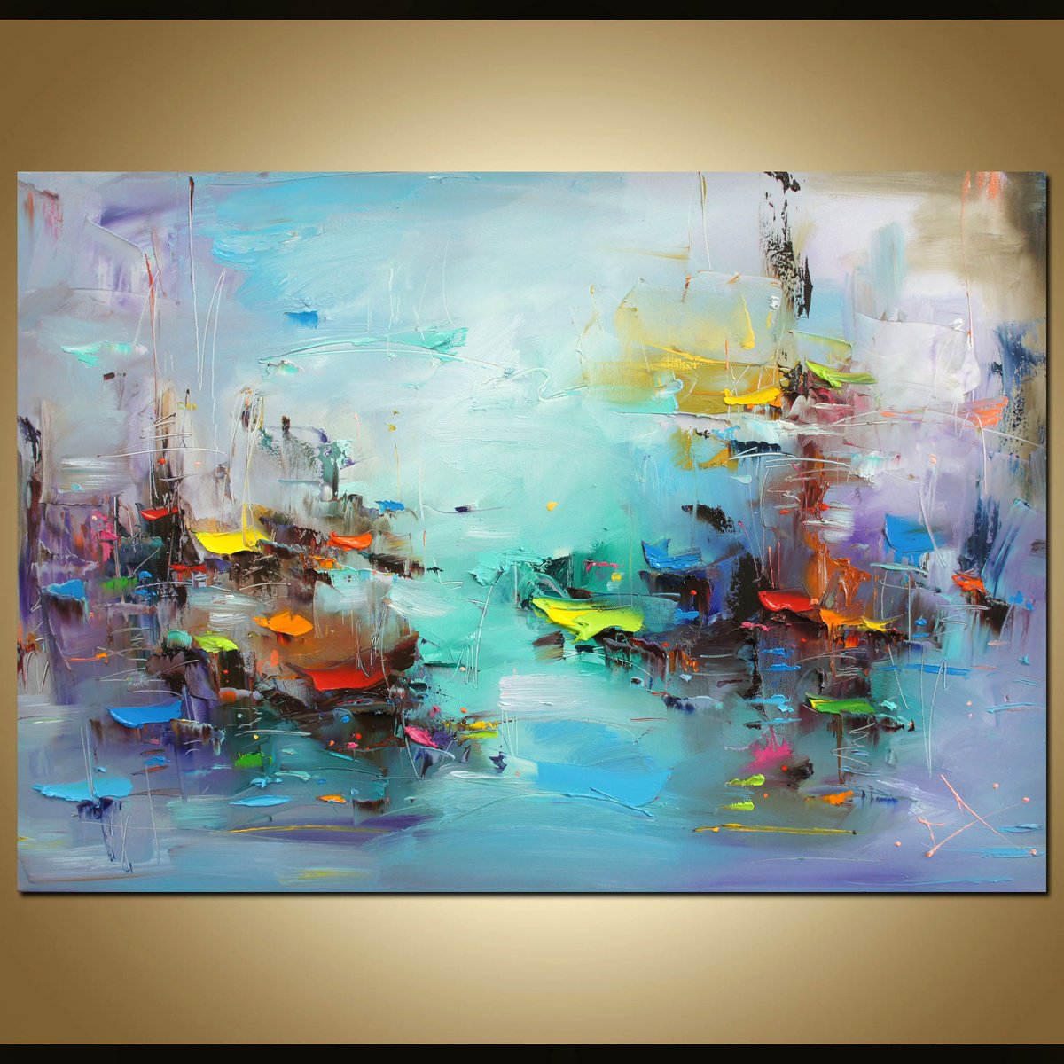 Expressive Oil Painting , Water Lilies By Stanislav Lazarov, 39 X 28, Artwork For Sale On Artfinder