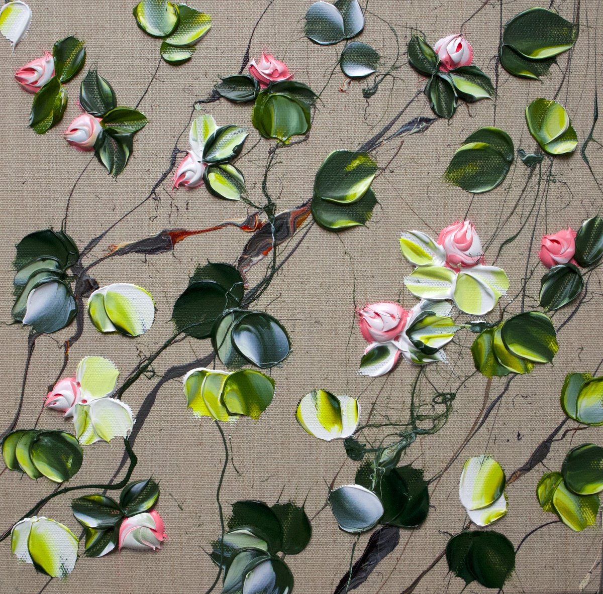 Abstract Acrylic Painting By Anastassia Skopp, 12 X 12, Spring Smells Iv, Original Artwork