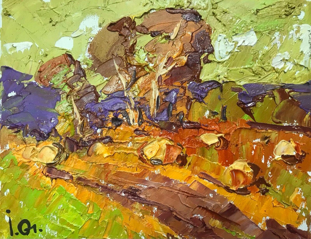 Impressionistic Landscape Oil Painting By Kalenyuk Alex, 10 X 8", Autumn Gold, Original Artwork