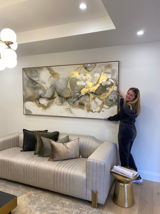 Marble Gold Abstract Artwork