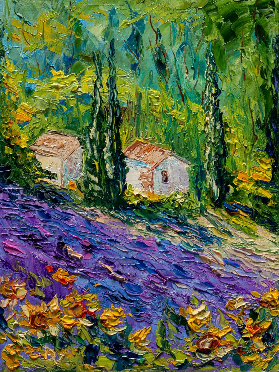 Impressionistic Botanical Oil Painting By Vladyslav Durniev, 12 X 16", Whispers Of Provence, Original Artwork