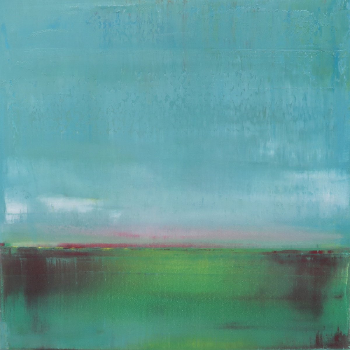 Abstract Landscape Oil Painting By Howard Sills, 20 X 20, Landscape For A New Spring, Original Artwork