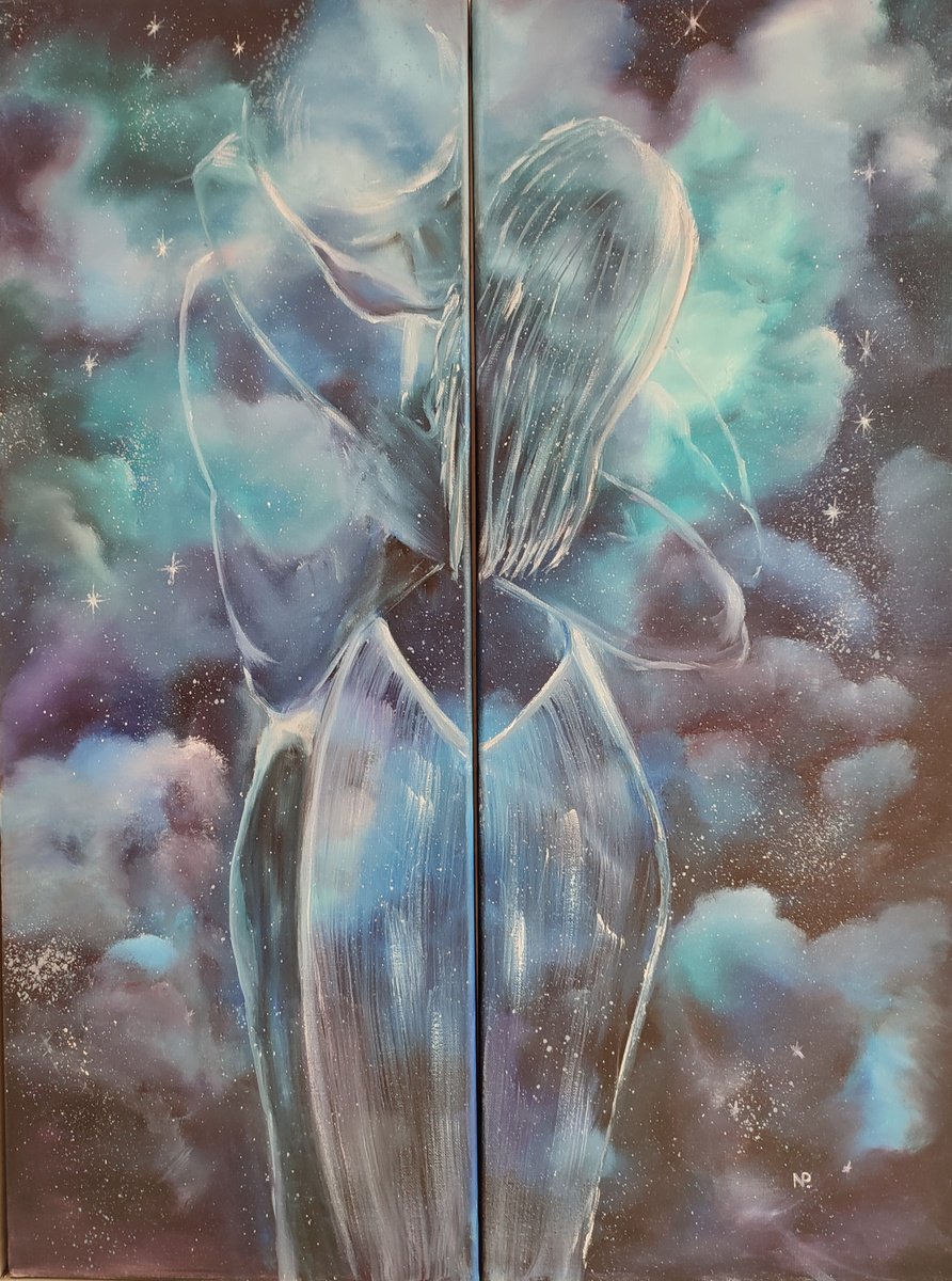 Surrealistic Portrait Oil Painting By Nataliia Plakhotnyk, 24 X 31", Hold Me, Original Artwork