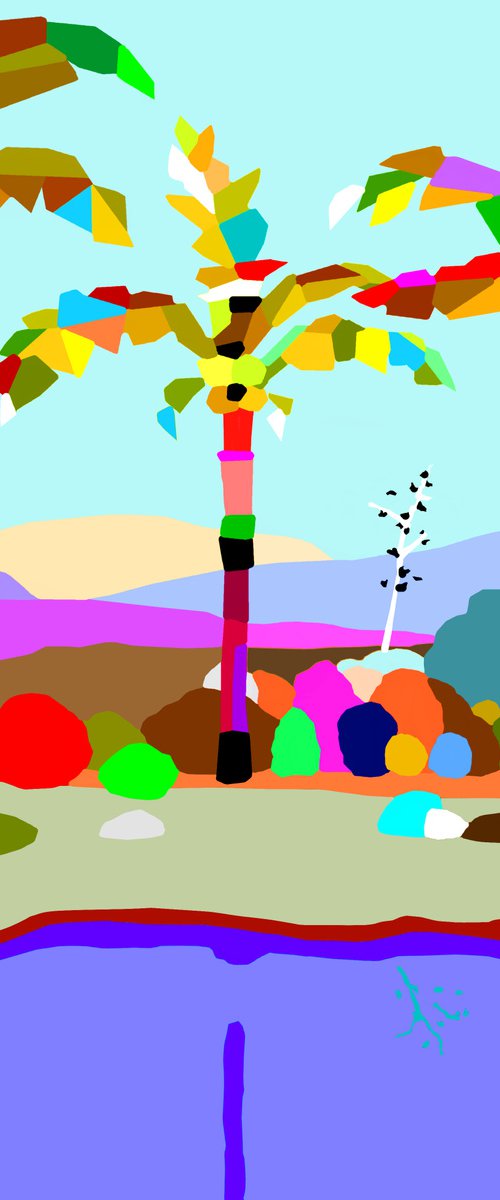 3 Palm3s (pop art, landscape) by Alejos