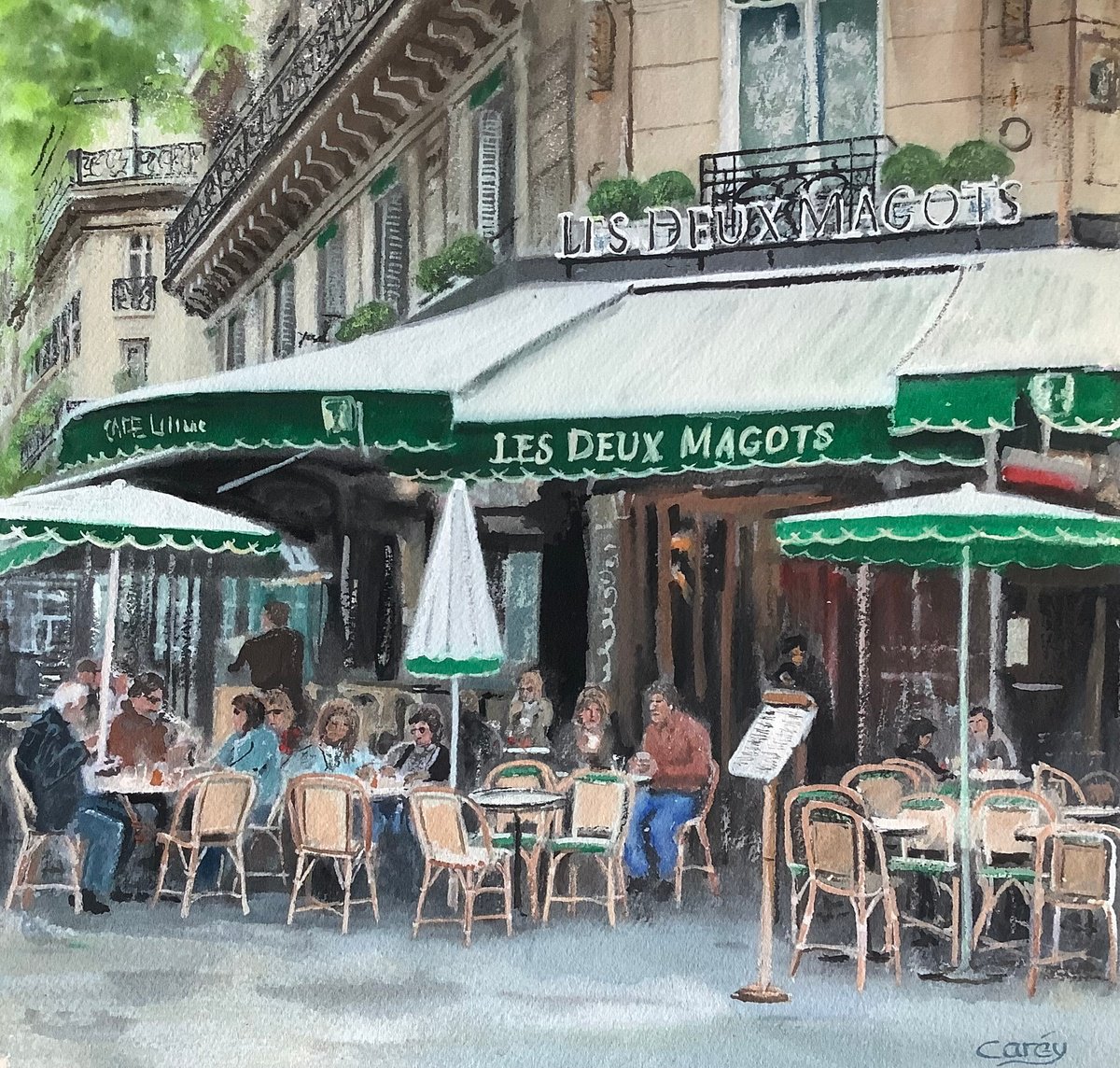 Photorealistic Cityscapes Watercolour By Darren Carey, 11 X 15, Paris Morning, Original Artwork