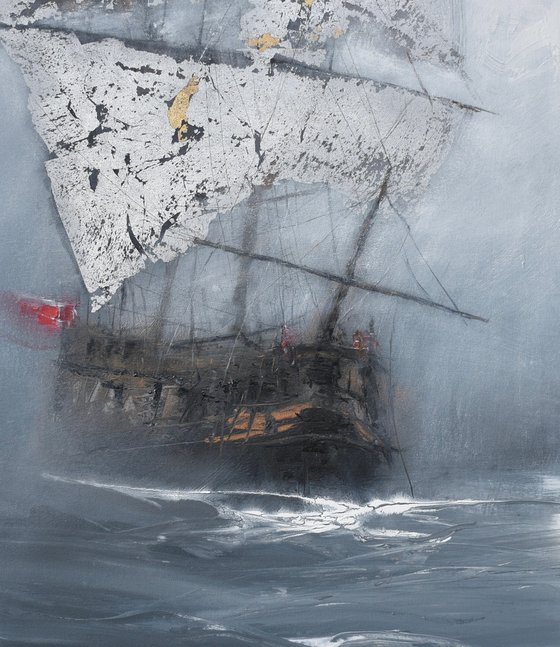 Harbor of destroyed dreams - Lost in the Fog  SPECIAL PRICE !!! W 120 x H 94 cm