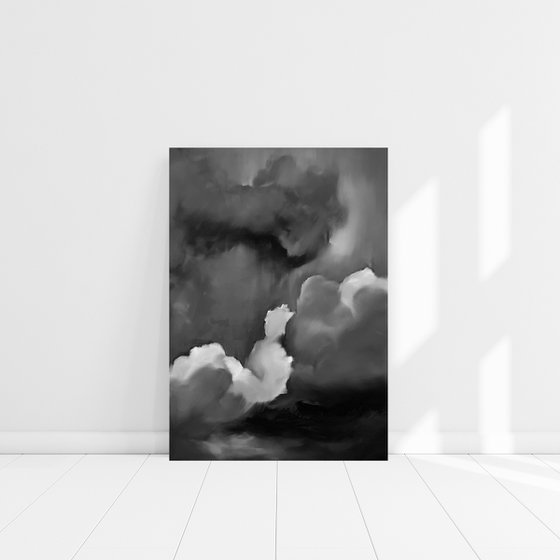 GRAY CLOUDSCAPE PAINTING