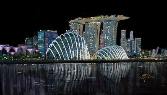 "Night Singapore. Asia"