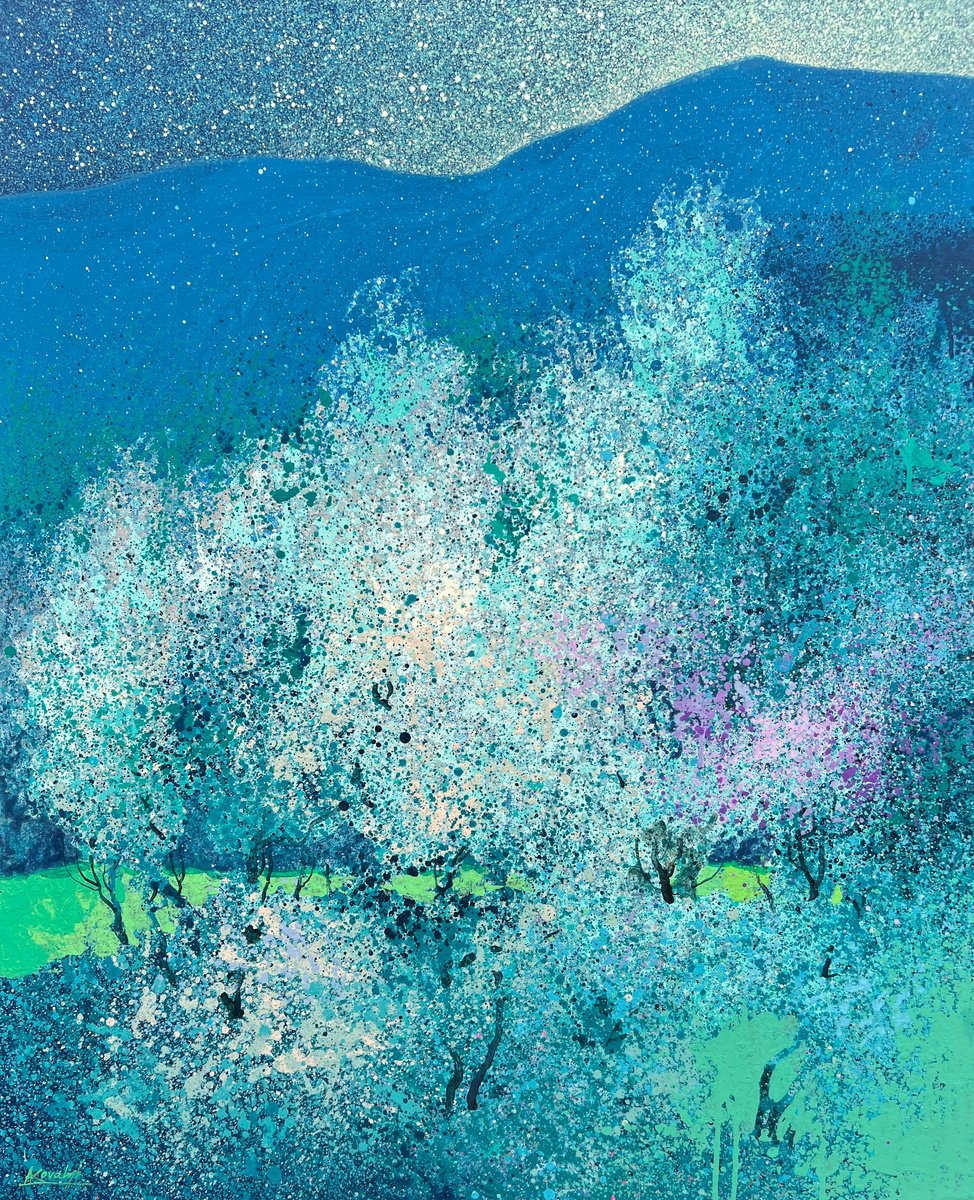 Impressionistic Landscape Acrylic Painting By Andrii Kovalyk, 32 X 39, Secrets Of Soul