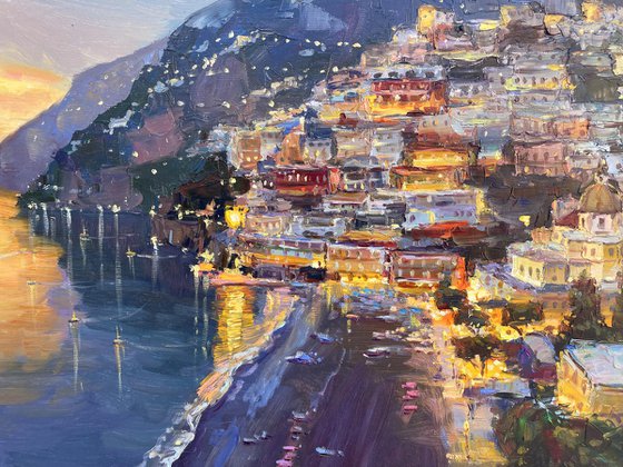 Sunset over the city