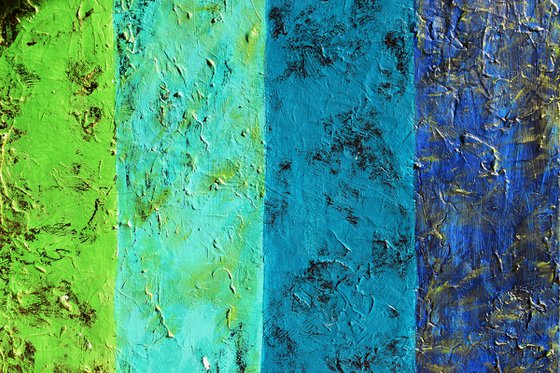 Blue & Green Stripes / 152 cm x 60 cm