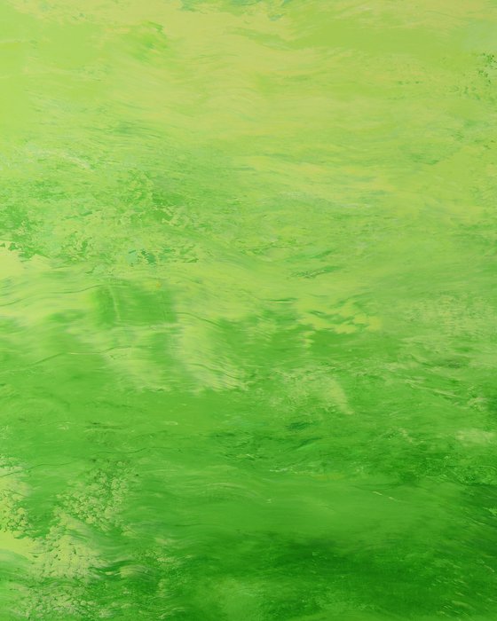 Green Swirl - Modern Green Field Abstract