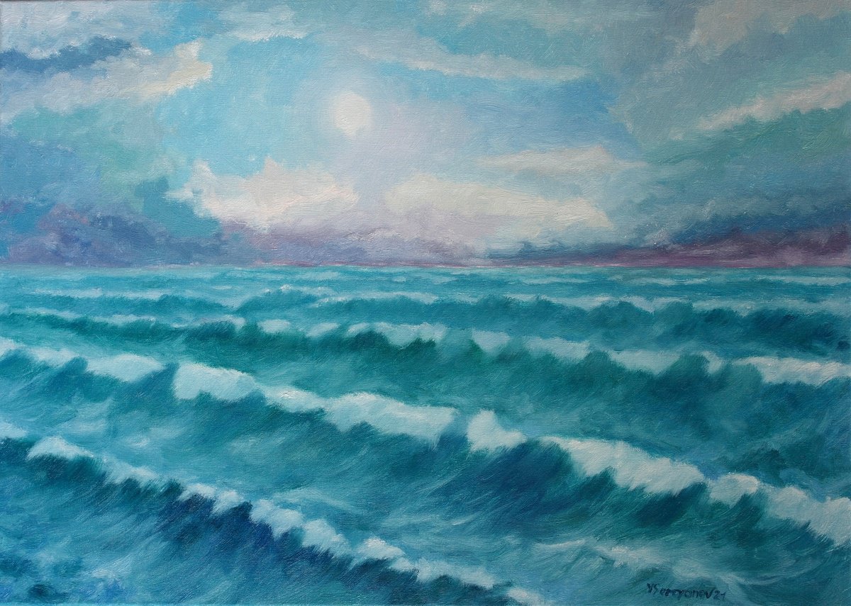 Seascape, Sea Stories - Fresh Wind. By Juri Semjonov, 28 X 20, Artwork For Sale On Artfinder