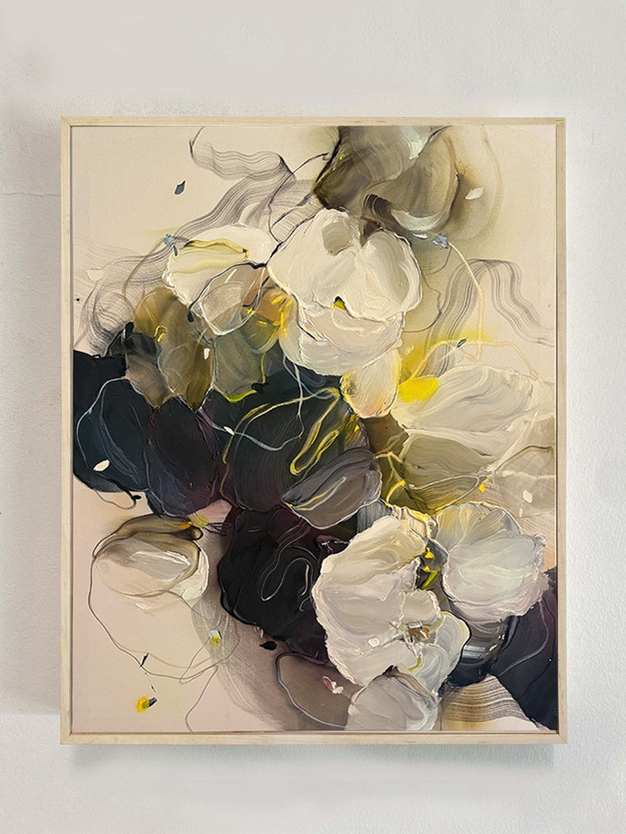 Abstract Acrylic Painting By Anna Maiko, 45 X 57, Earth Bloom, Original Artwork