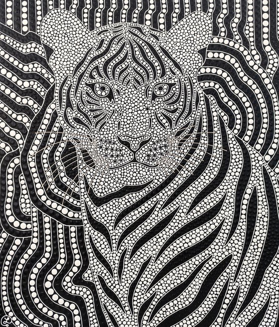 Hypnotic Black and White Tiger